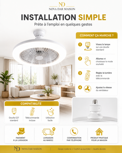 Lampe ventilateur LED 2 en 1