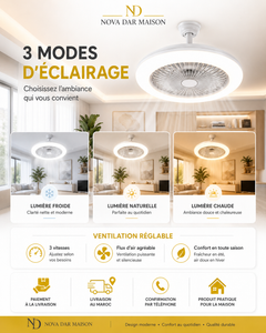 Lampe ventilateur LED 2 en 1